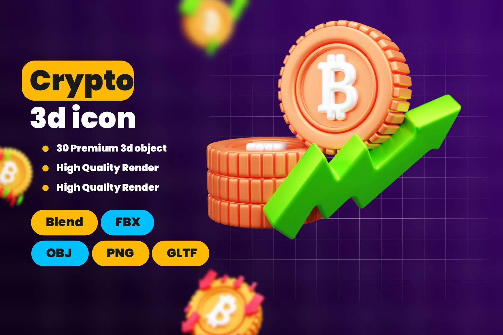 Crypto 3d Icon Pack 3D model_1
