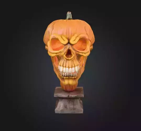 Pumpkin Skull Horror Bust