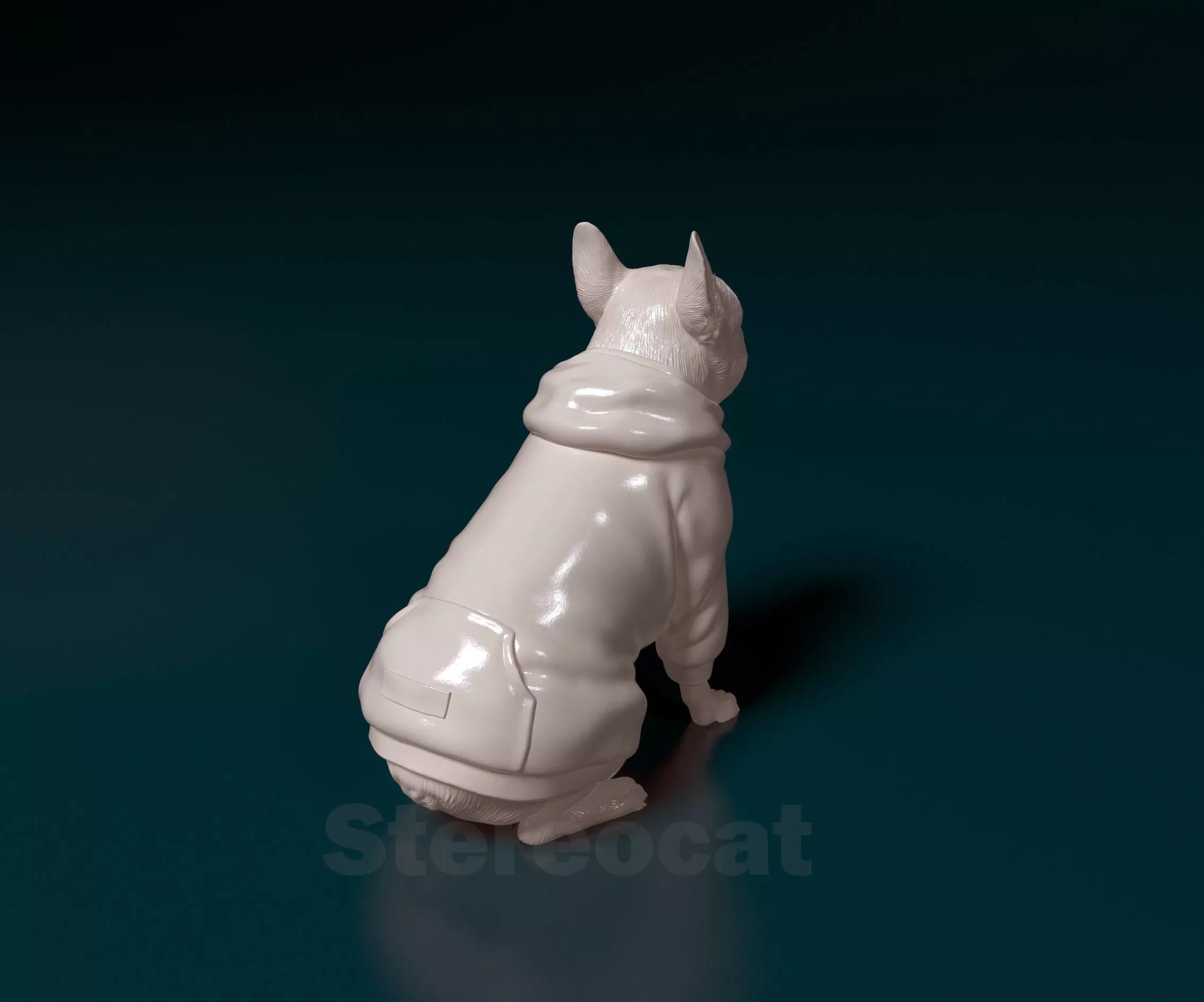 French bulldog in sweater 3D print model_2
