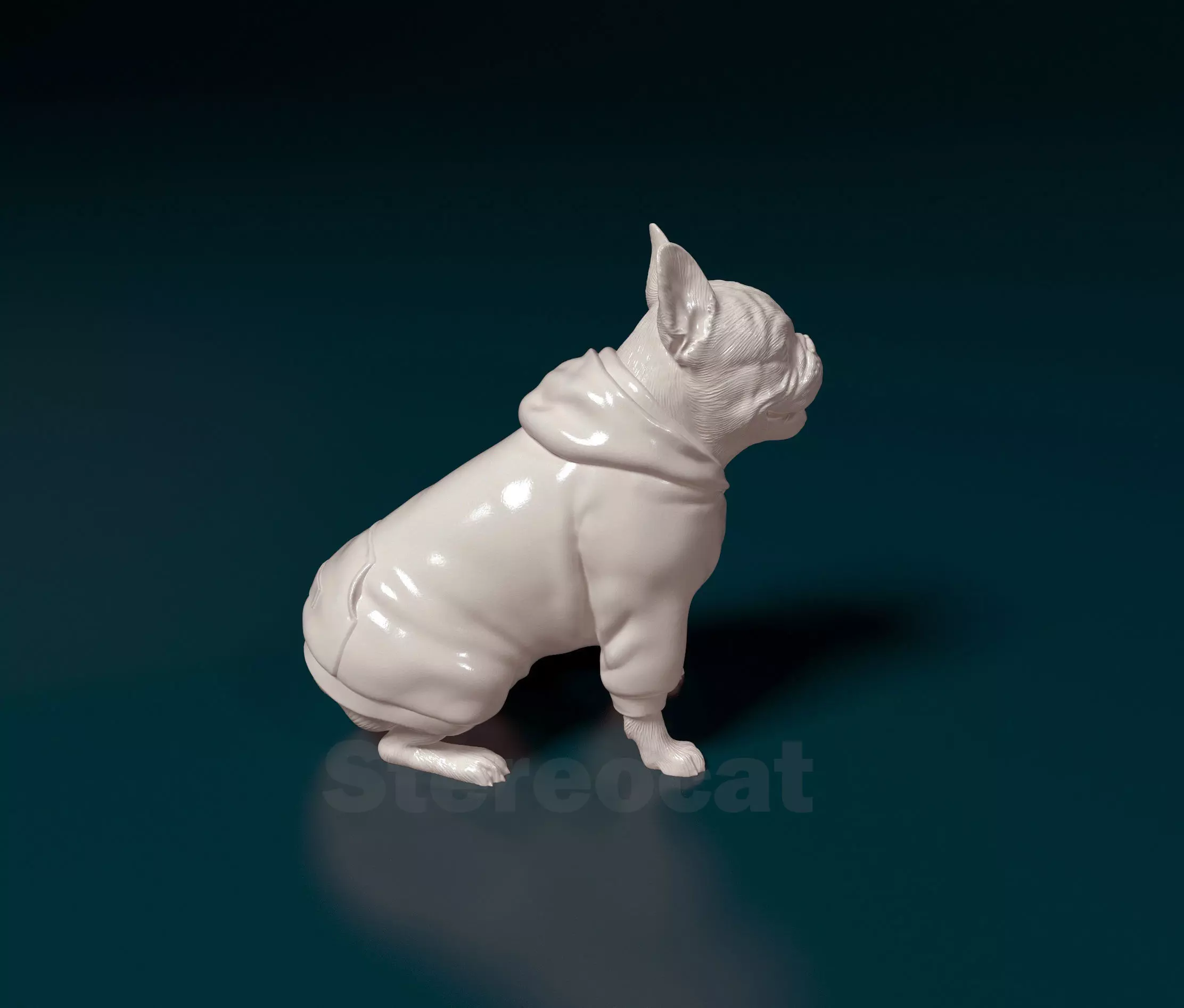 French bulldog in sweater 3D print model_1