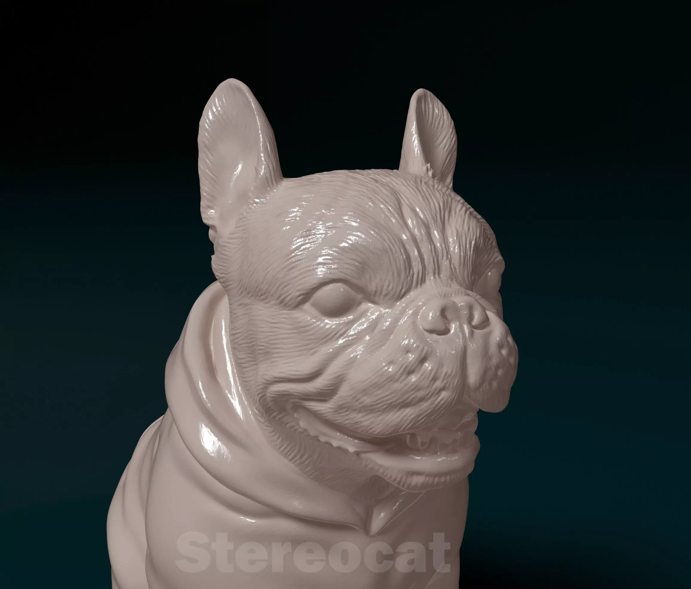 French bulldog in sweater 3D print model_4