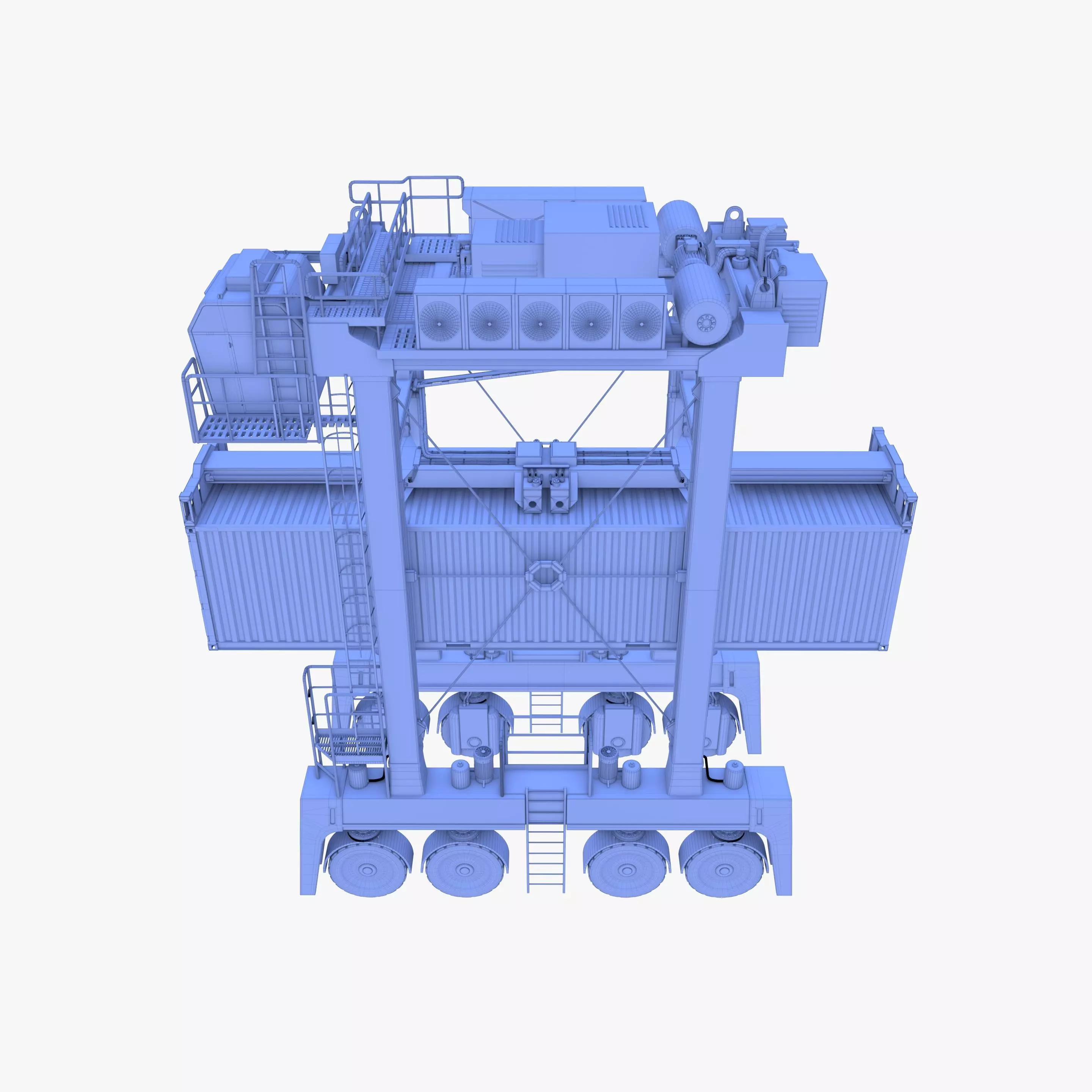 Port Container Straddle Carrier Crane V2 3D model_14