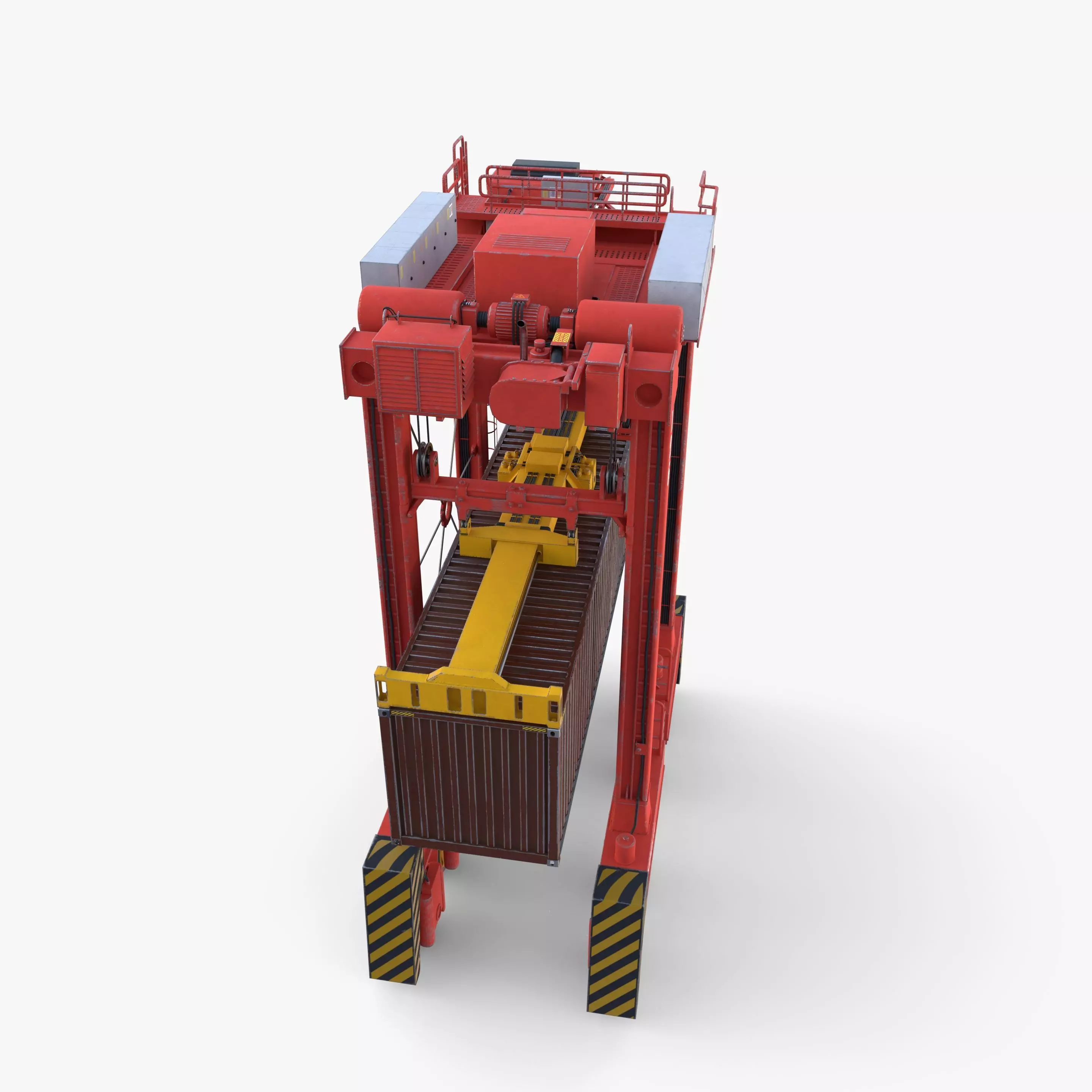 Port Container Straddle Carrier Crane V2 3D model_5