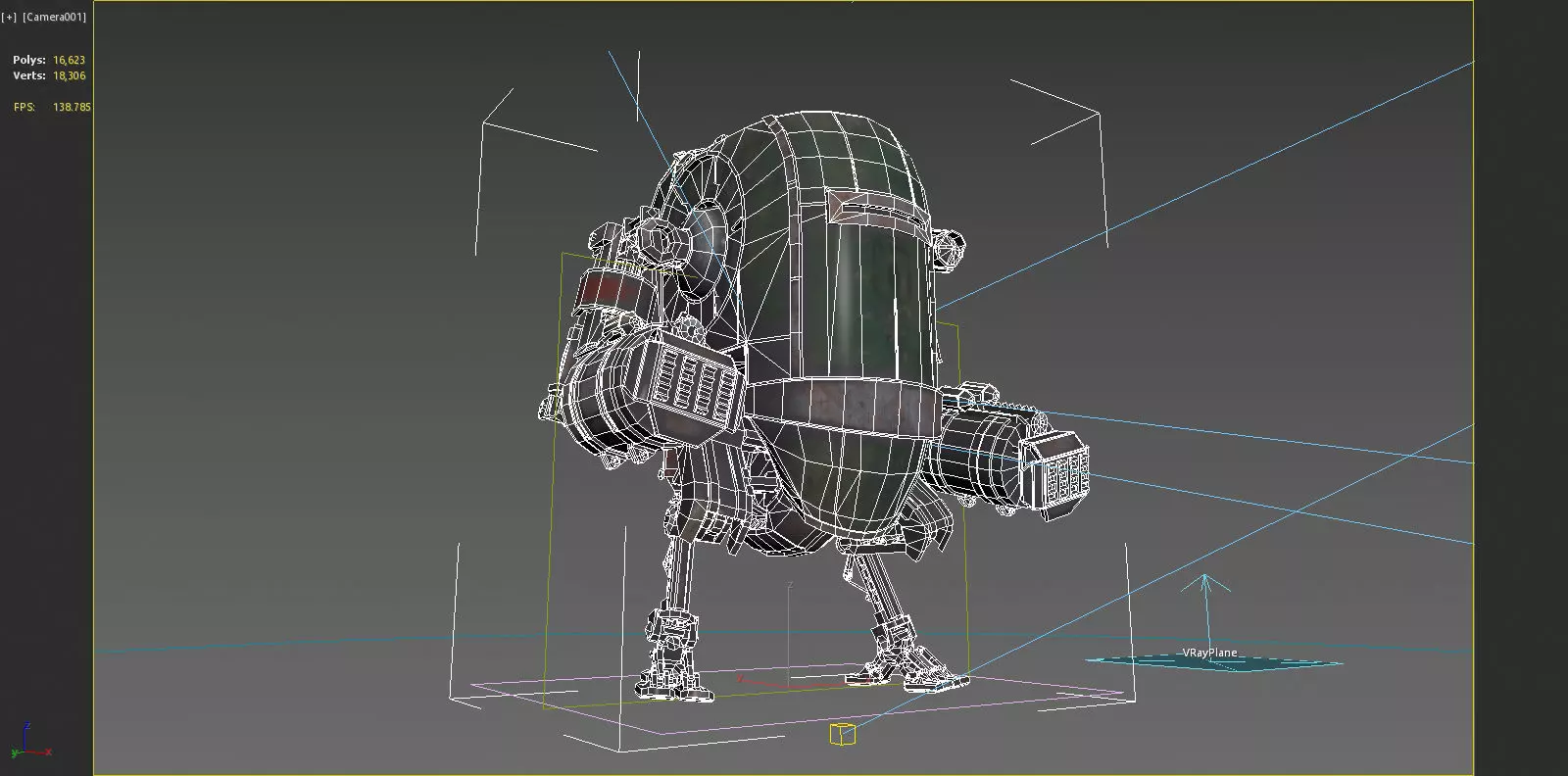 Science fiction fantasy style diesel powered robot 3D model_9