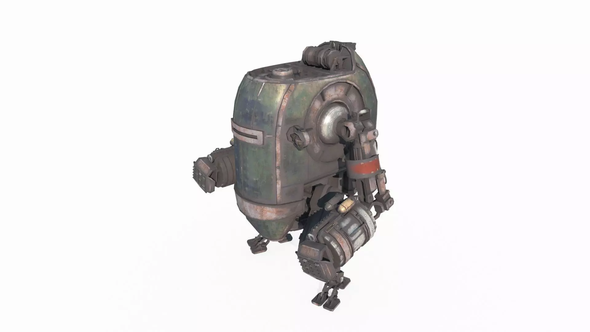 Science fiction fantasy style diesel powered robot 3D model_2