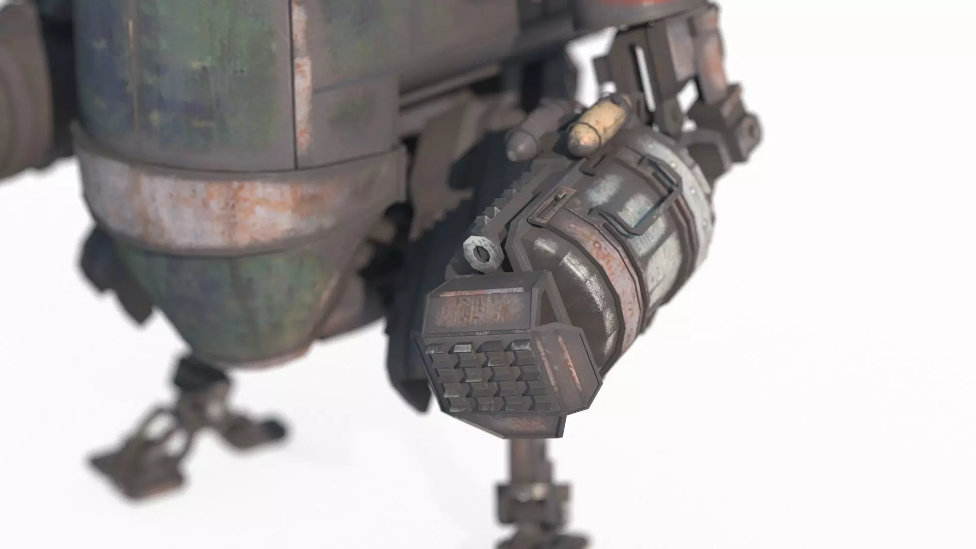 Science fiction fantasy style diesel powered robot 3D model_10