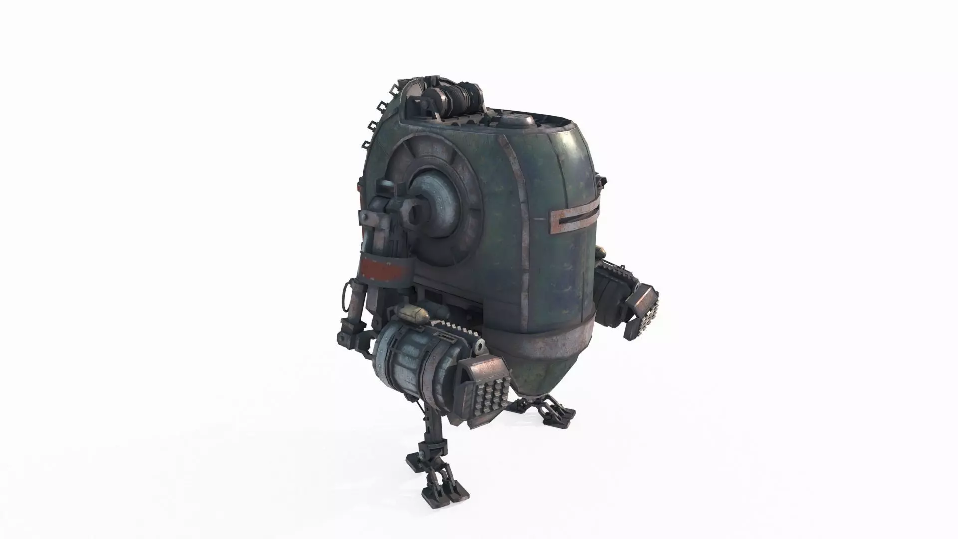 Science fiction fantasy style diesel powered robot 3D model_3