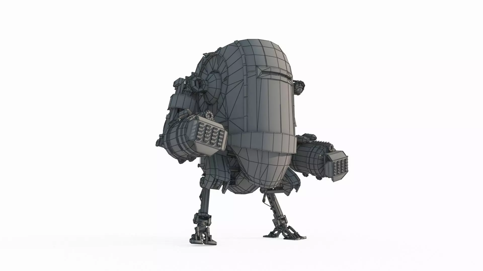 Science fiction fantasy style diesel powered robot 3D model_8