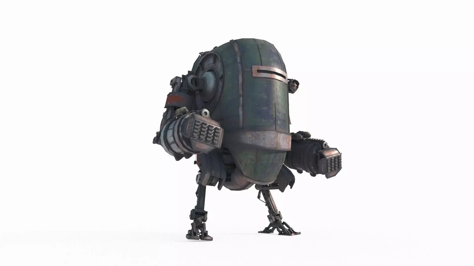 Science fiction fantasy style diesel powered robot 3D model_0