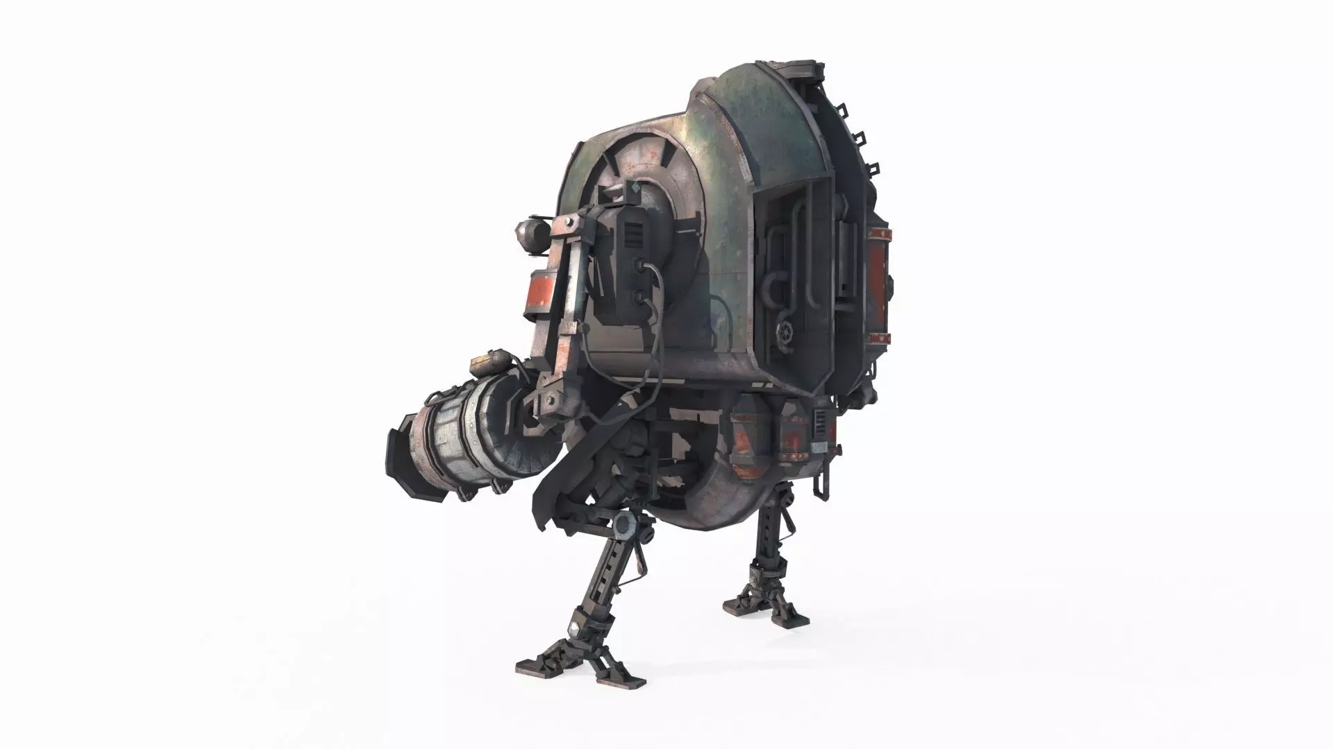 Science fiction fantasy style diesel powered robot 3D model_7