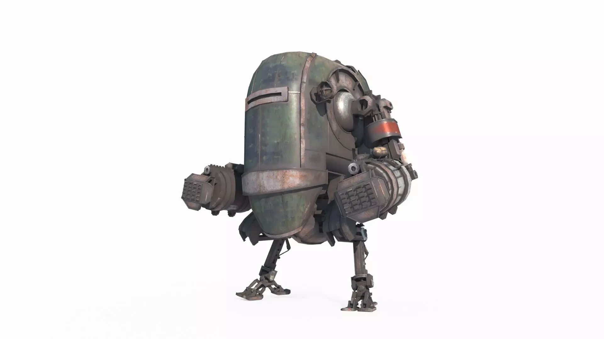 Science fiction fantasy style diesel powered robot 3D model_6
