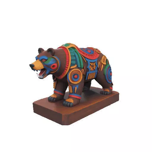 2278 Color 3D Model of a Totem Style Bear 3D print model_10