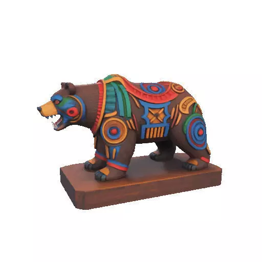 2278 Color 3D Model of a Totem Style Bear 3D print model_8