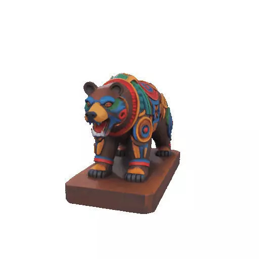 2278 Color 3D Model of a Totem Style Bear 3D print model_12