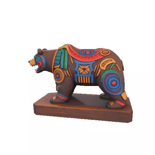 2278 Color 3D Model of a Totem Style Bear 3D print model_35