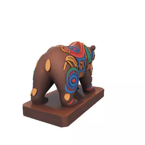 2278 Color 3D Model of a Totem Style Bear 3D print model_26