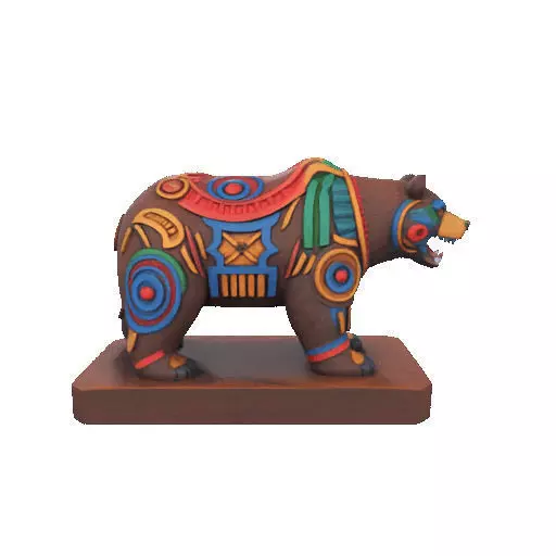 2278 Color 3D Model of a Totem Style Bear 3D print model_21