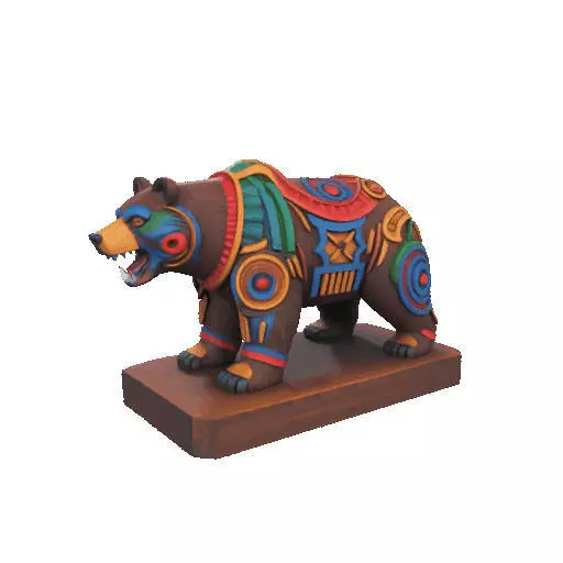 2278 Color 3D Model of a Totem Style Bear 3D print model_9