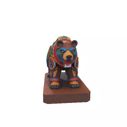 2278 Color 3D Model of a Totem Style Bear 3D print model_14