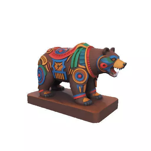 2278 Color 3D Model of a Totem Style Bear 3D print model_18