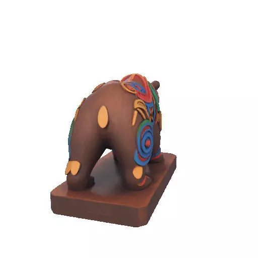 2278 Color 3D Model of a Totem Style Bear 3D print model_27