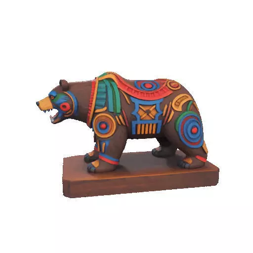 2278 Color 3D Model of a Totem Style Bear 3D print model_7