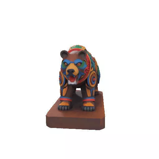 2278 Color 3D Model of a Totem Style Bear 3D print model_13