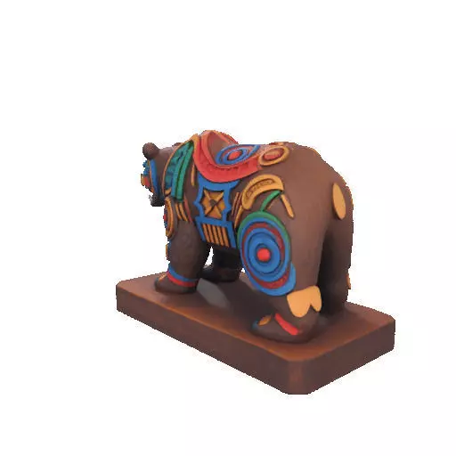 2278 Color 3D Model of a Totem Style Bear 3D print model_32