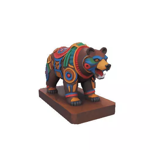 2278 Color 3D Model of a Totem Style Bear 3D print model_16