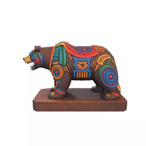 2278 Color 3D Model of a Totem Style Bear 3D print model_6