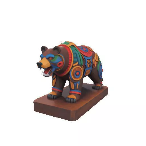 2278 Color 3D Model of a Totem Style Bear 3D print model_11