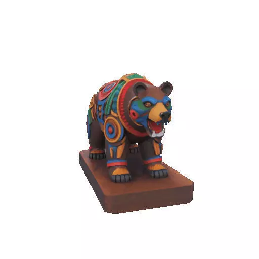 2278 Color 3D Model of a Totem Style Bear 3D print model_15