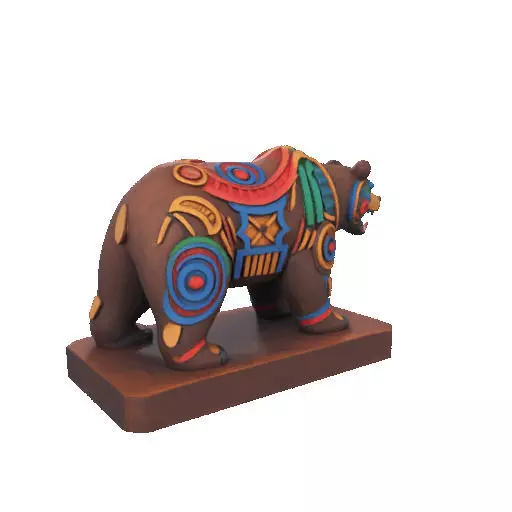 2278 Color 3D Model of a Totem Style Bear 3D print model_24