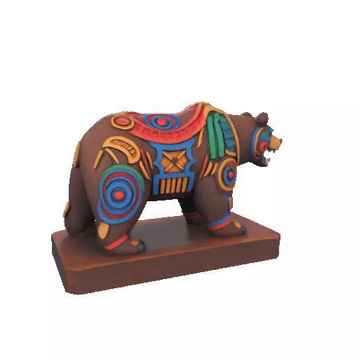 2278 Color 3D Model of a Totem Style Bear 3D print model_23