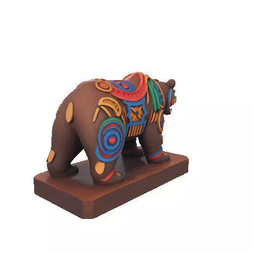 2278 Color 3D Model of a Totem Style Bear 3D print model_25