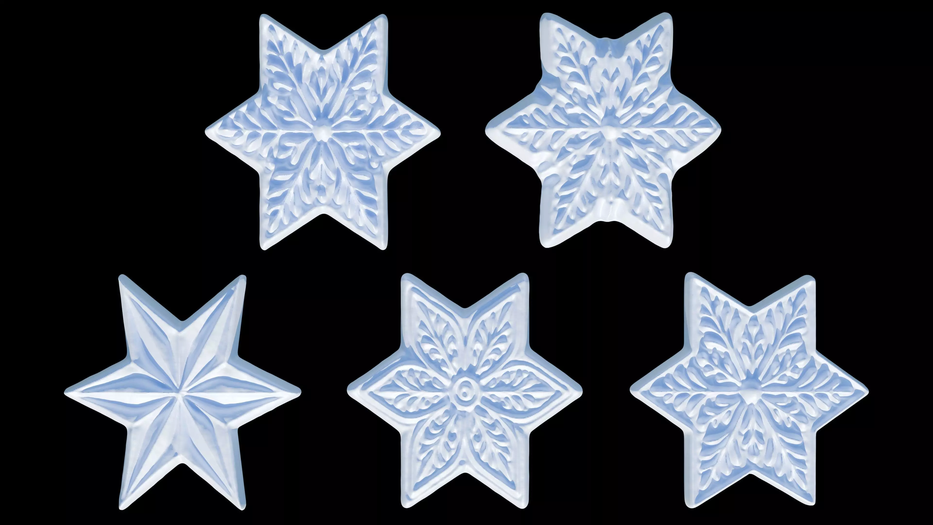 Snowflakes 3D print model_2