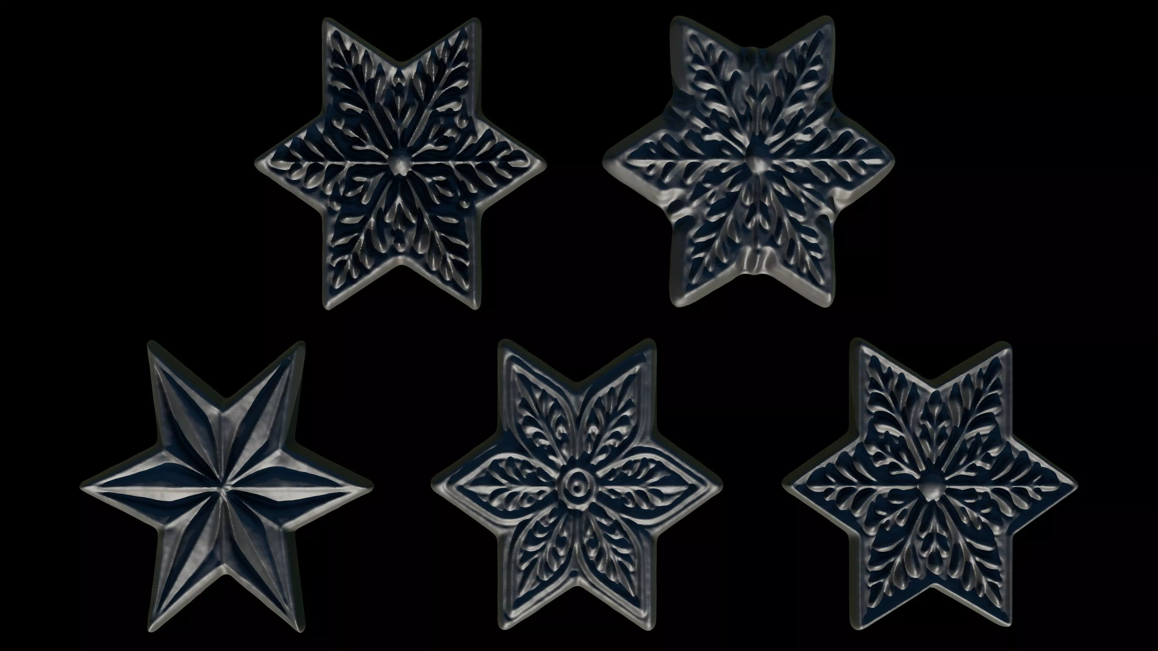 Snowflakes 3D print model_1
