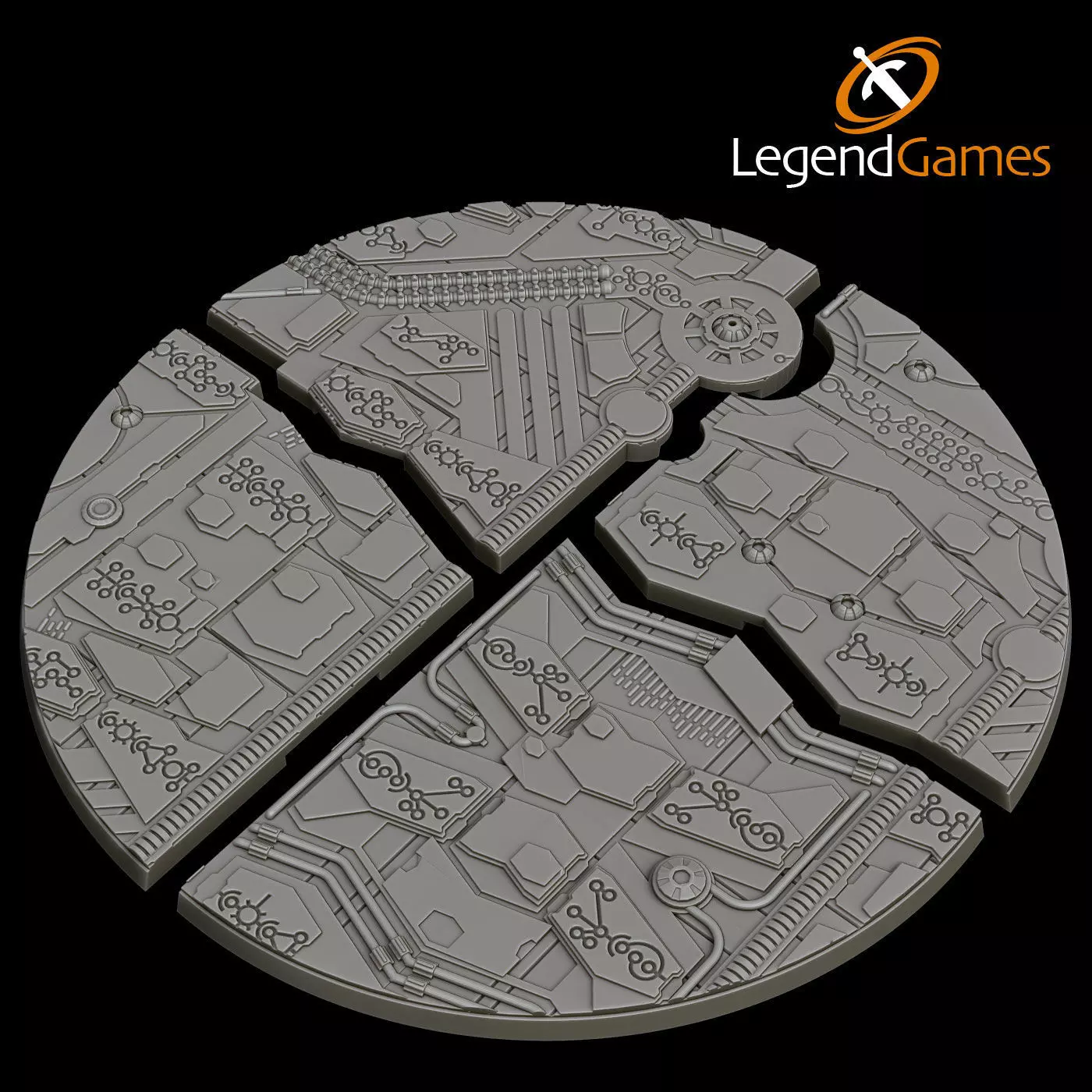 Complete Necro Tech Base set for Wargaming - solid and magnet 3D print model_30