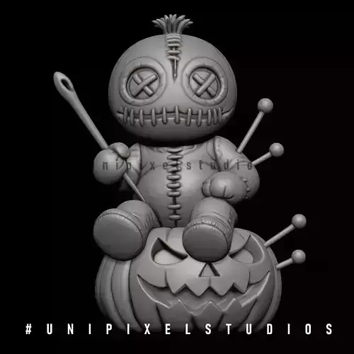 3D Voodoo doll Pumpkin Halloween STL
