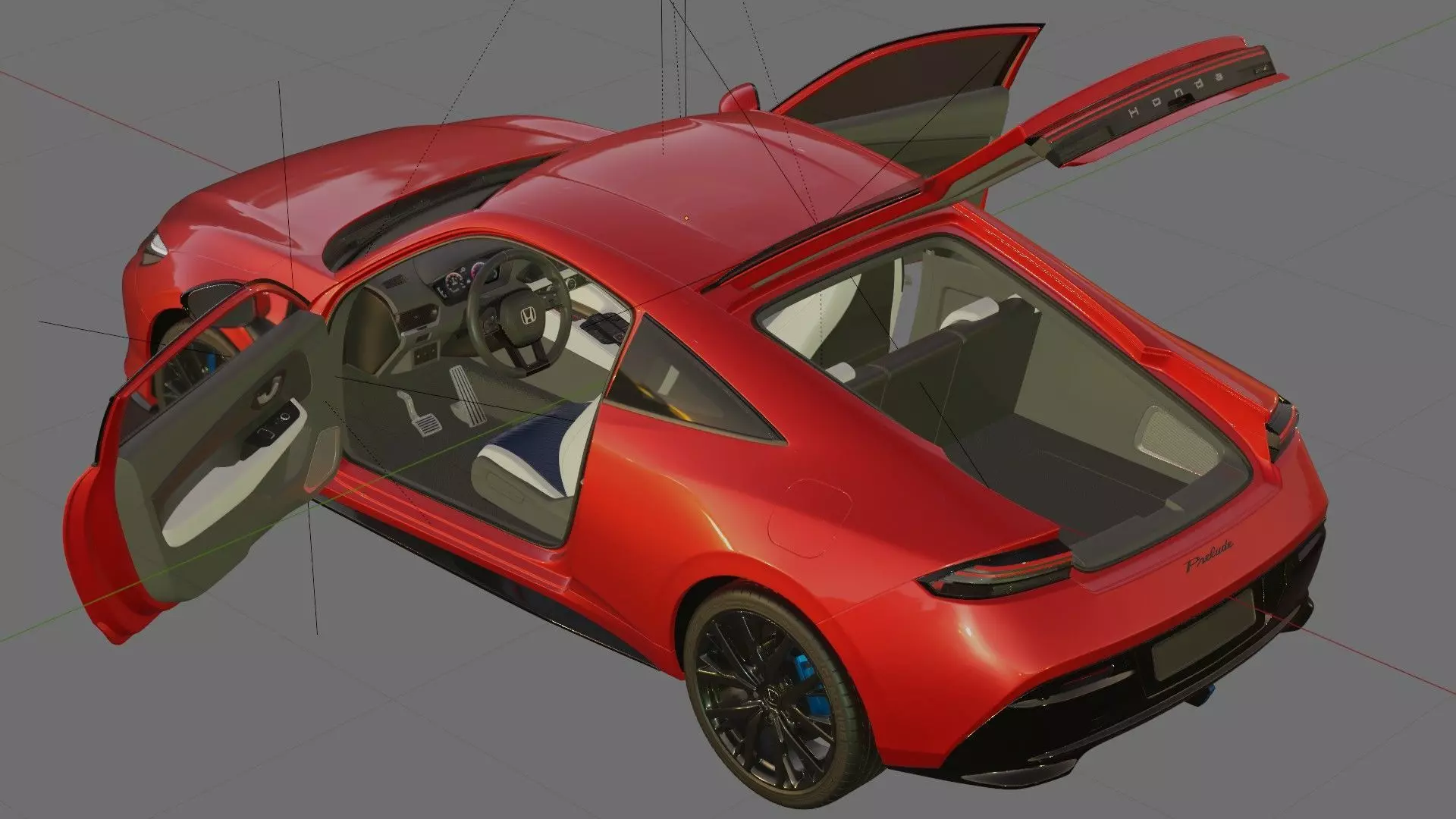 Honda Prelude 2026 with interior 3D model_27