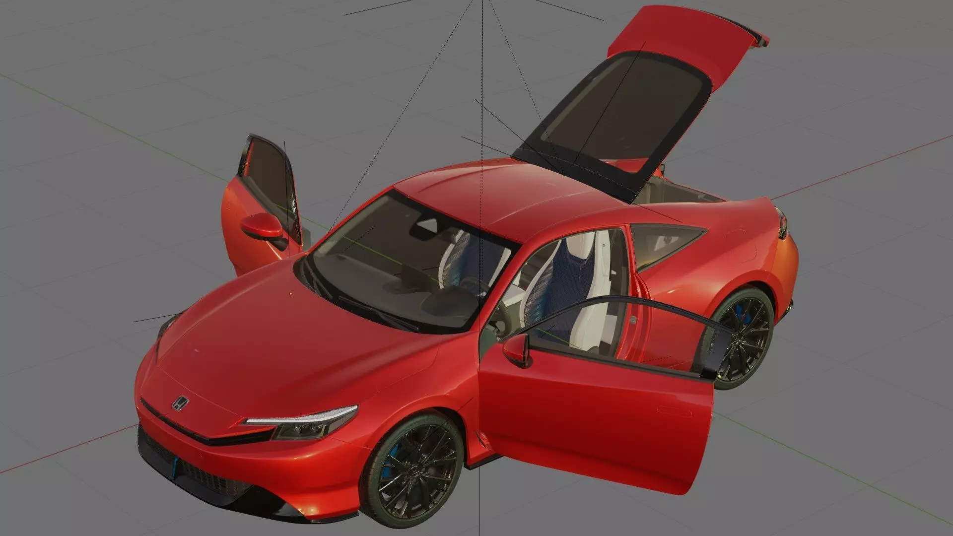 Honda Prelude 2026 with interior 3D model_32