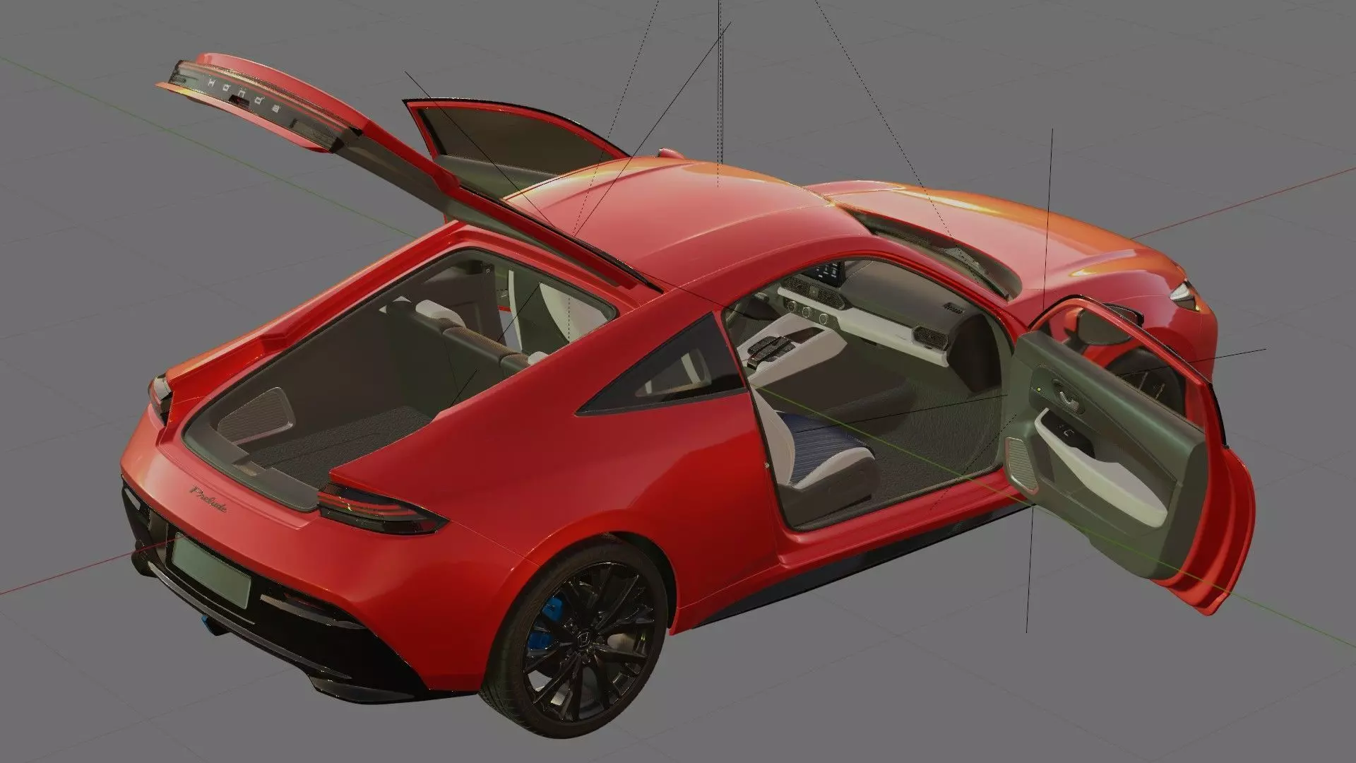 Honda Prelude 2026 with interior 3D model_30