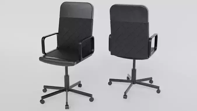 Realistic Office Chair 3D Model Low-Poly Game-Ready PBR Textured Low-poly 3D model