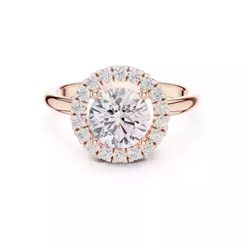 Round Halo Diamond Engagement Wedding Ring ALL SIZES STL Video