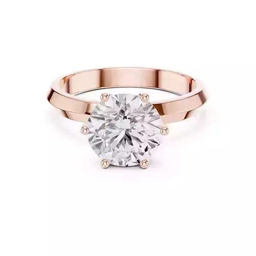 Solitaire Round Diamond Engagement Ring ALL SIZES STL Video