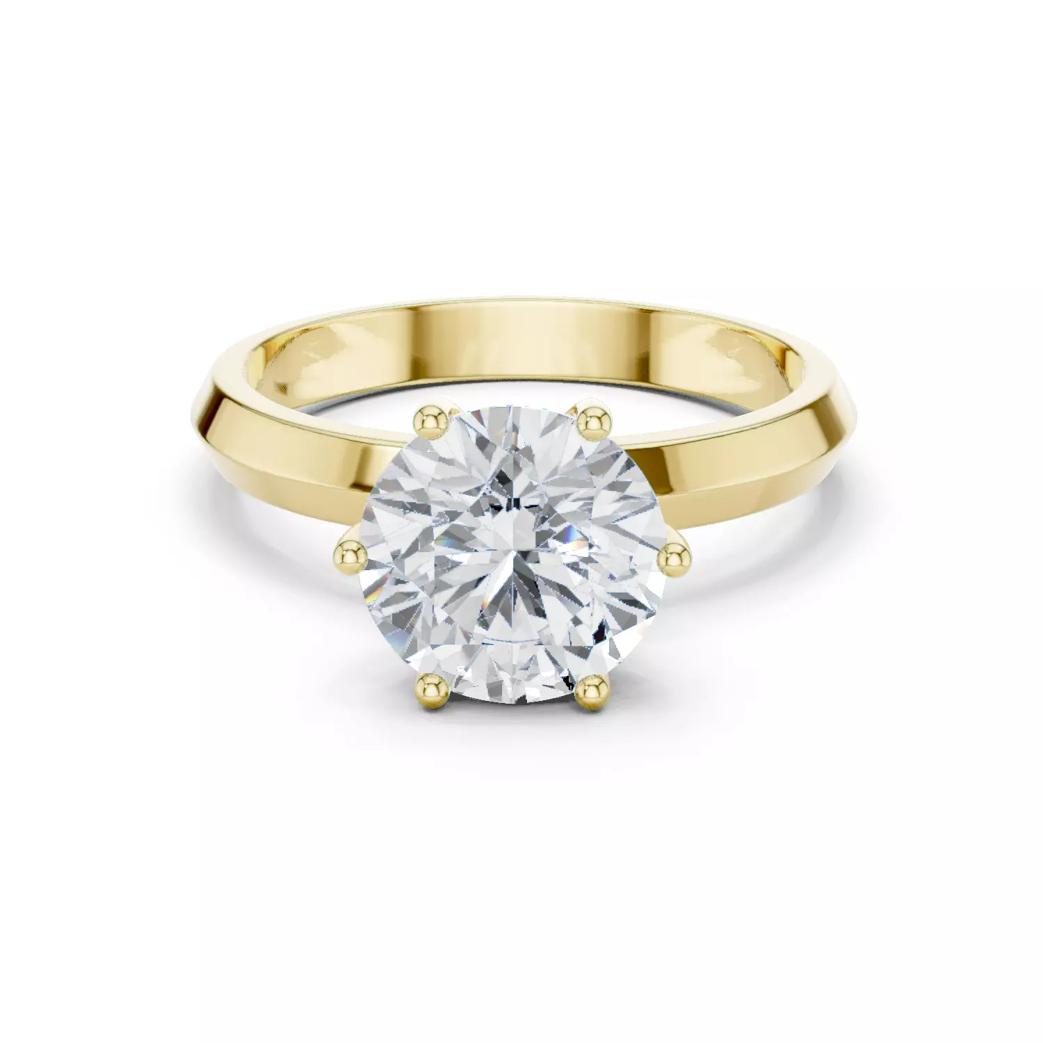 Solitaire Round Diamond Engagement Ring ALL SIZES STL Video 3D print model_13