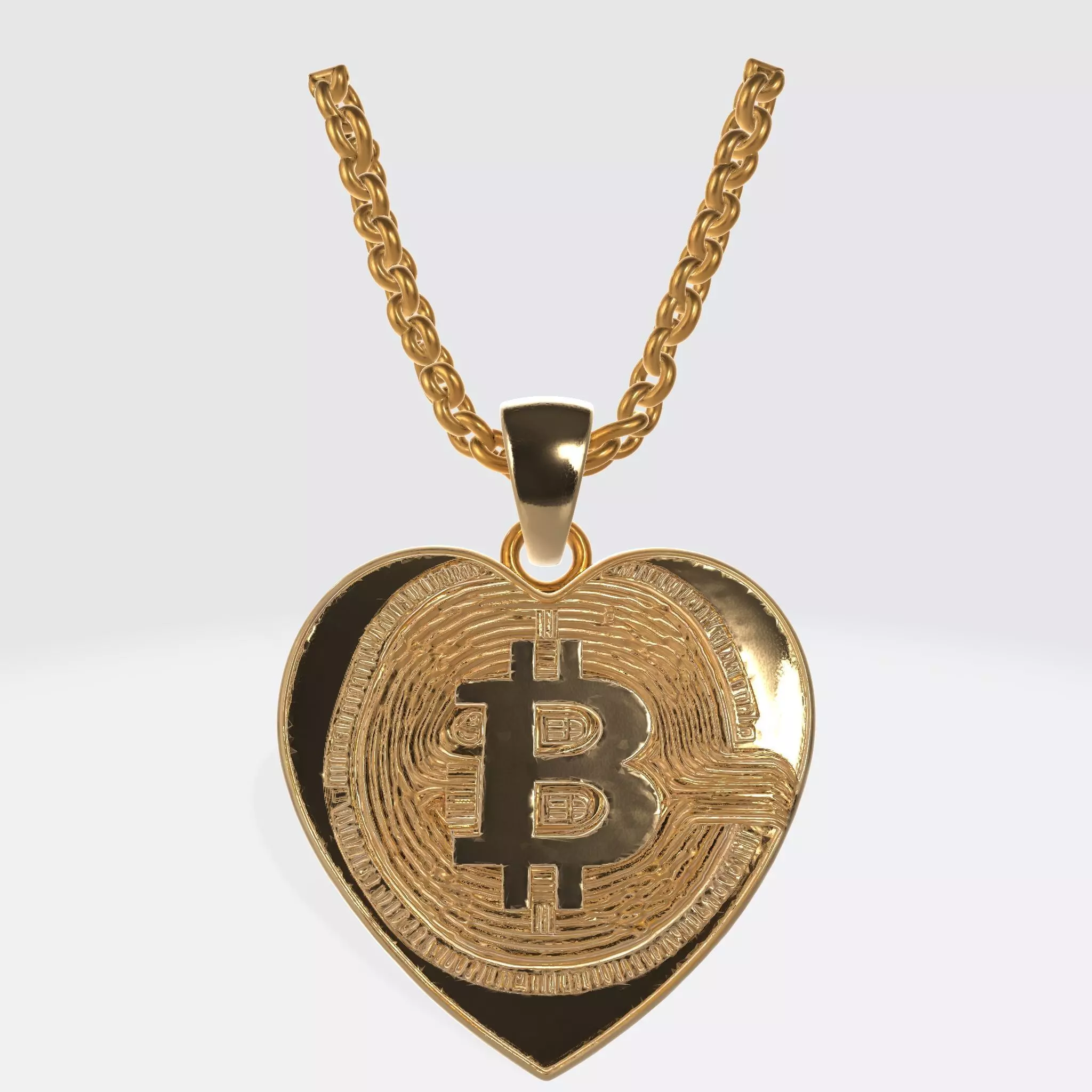 BTC Crypto Pendant Keychain 6 3D print model_0