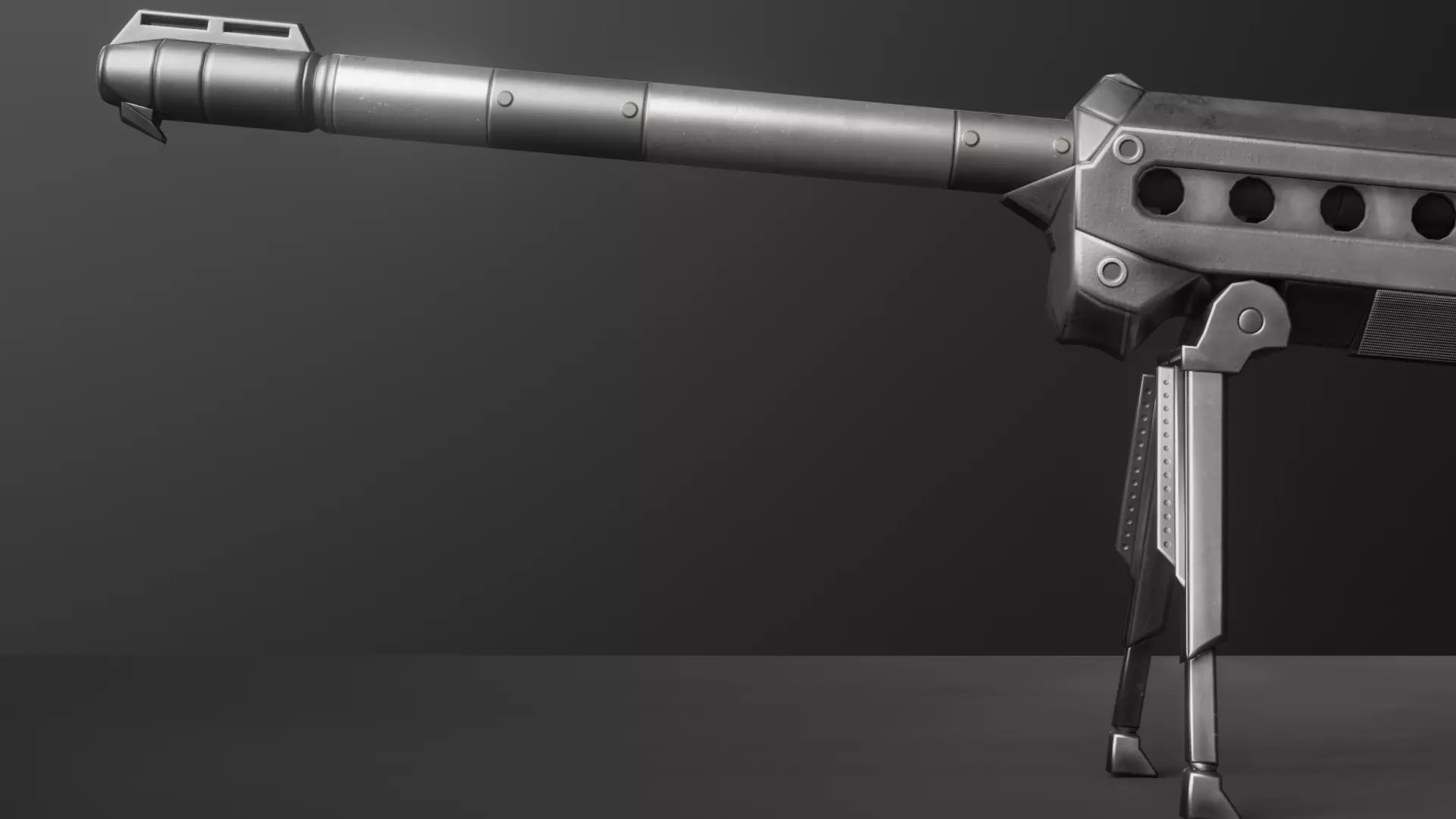 Low Poly Game Ready Sniper Rifle Optimized 3D Model Low-poly 3D model_4
