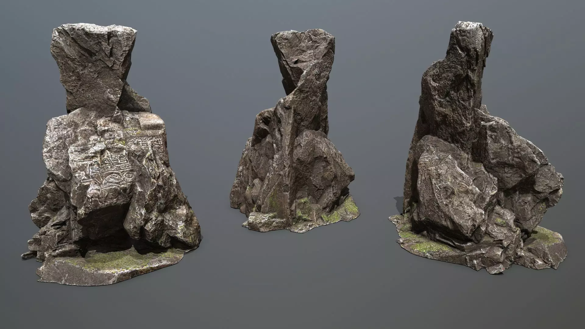 Maya Ruin Rocks Low-poly 3D model_7