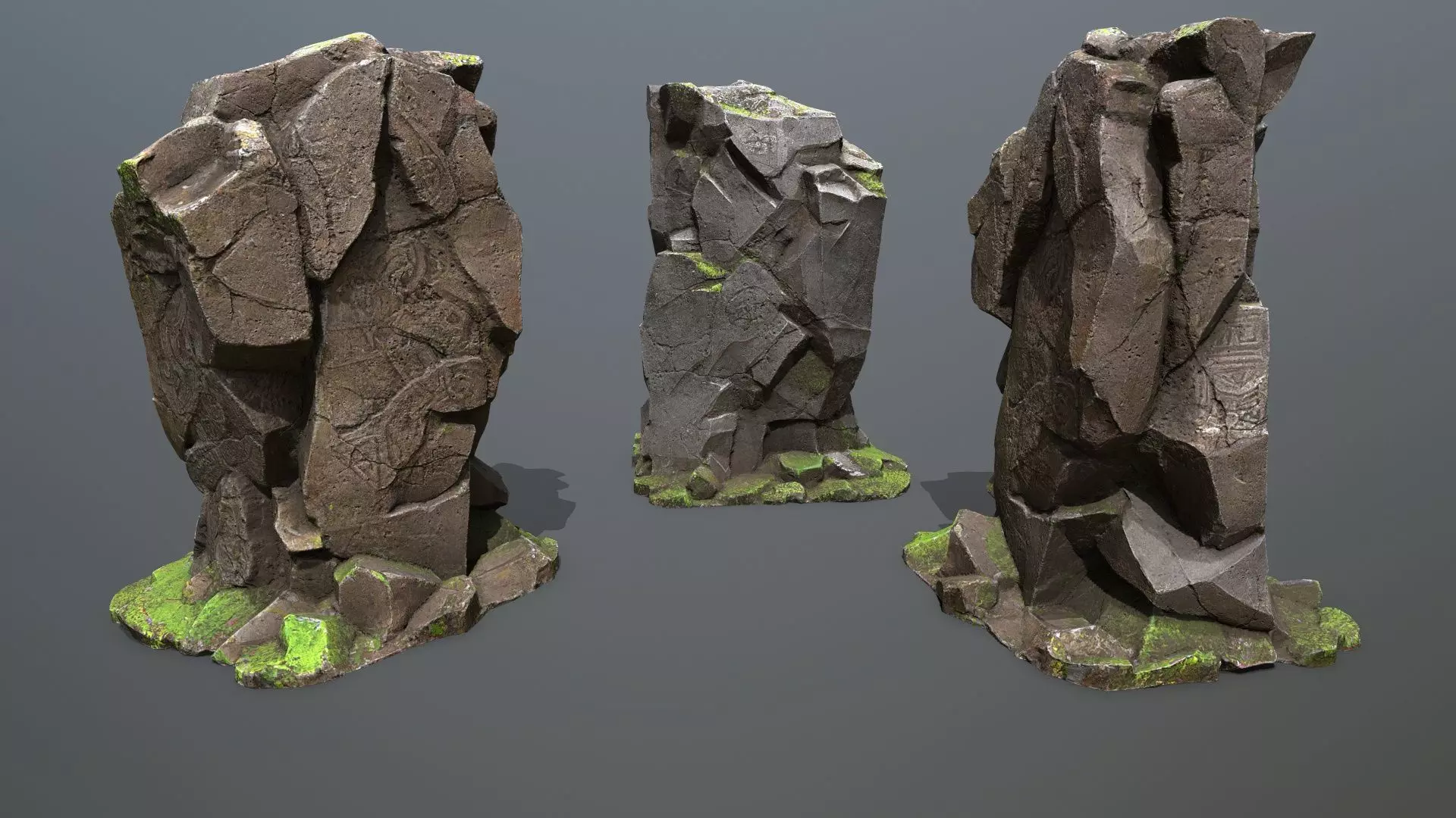 Maya Ruin Rocks Low-poly 3D model_4